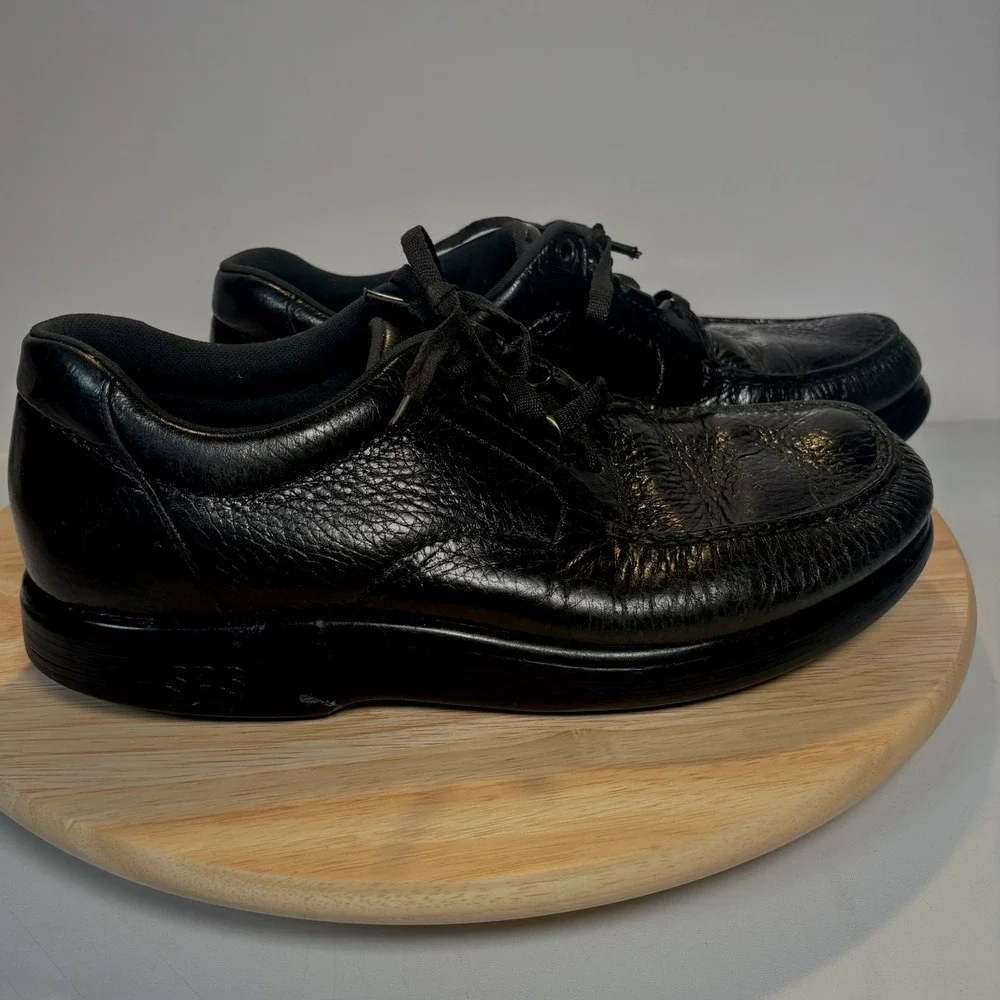SAS 'Bout Time Shoes Men's 10 M Black Leather Lace Up Oxford ‎ Tripad Comfort